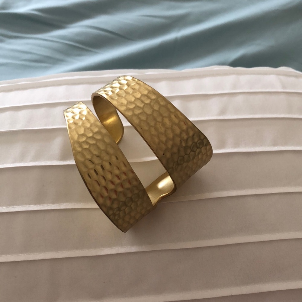 Gorgeous Gold Hammered Brass Cuff by CAbi